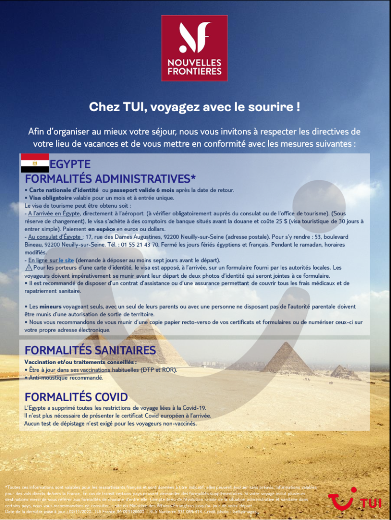 PDF formalités egypte