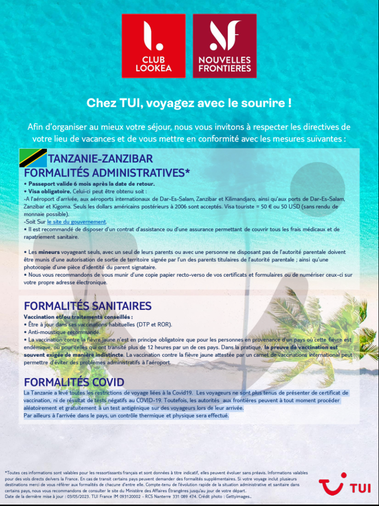 PDF formalités Tanzanie 