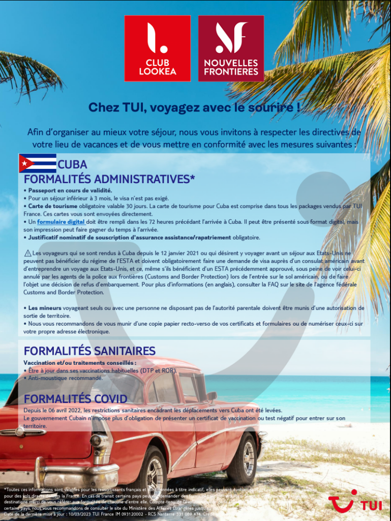 PDF formalités Cuba