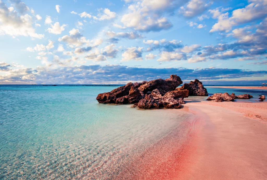 plage elafonissi sable rose crete